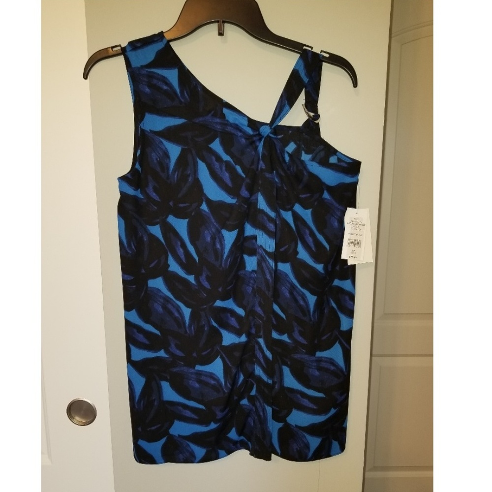H Halston Sleeveless Asymetric Tunic XS v119